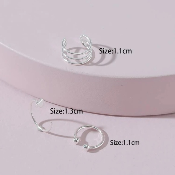 3 pcs Ear Cuff Silver Plated - Picture 5 of 6